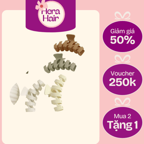 Kẹp tóc càng cua họa tiết gợn sóng
