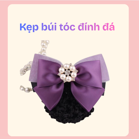 Kẹp búi tóc đính ngọc đá- Phụ kiện tóc thanh lịch,gọn gàng và nữ tính - Ảnh 4