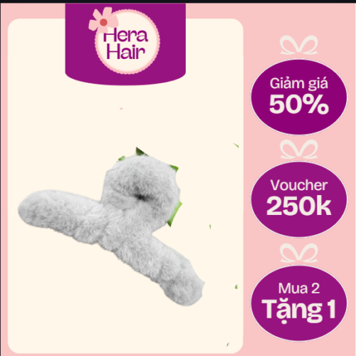 Kẹp tóc phủ lông nhung cỡ lớn phong cách Hàn Quốc thời trang cho nữ