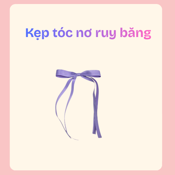 Kẹp Tóc Nơ Ruy Băng – Phụ Kiện Tóc Nữ Thanh Lịch Và Dễ Thương - Ảnh 4
