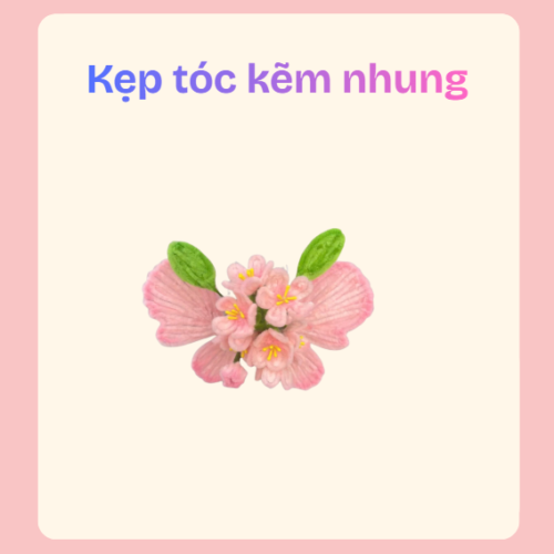 Kẹp Tóc Kẽm Nhung – Phụ Kiện Tóc Hoa Nữ Tính Và Thanh Lịch