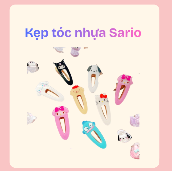 Kẹp tóc nhựa Sanrio – Phụ kiện tóc dễ thương cho phong cách trẻ trung