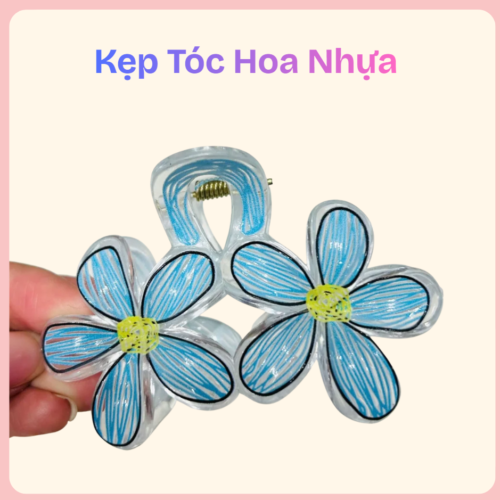 Kẹp tóc hoa nhựa – phụ kiện tóc nữ xinh xắn, dễ phối đồ