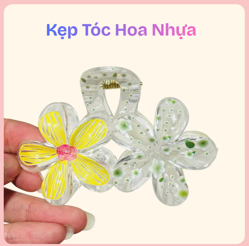Kẹp tóc hoa nhựa – phụ kiện tóc nữ xinh xắn, dễ phối đồ - Ảnh 2
