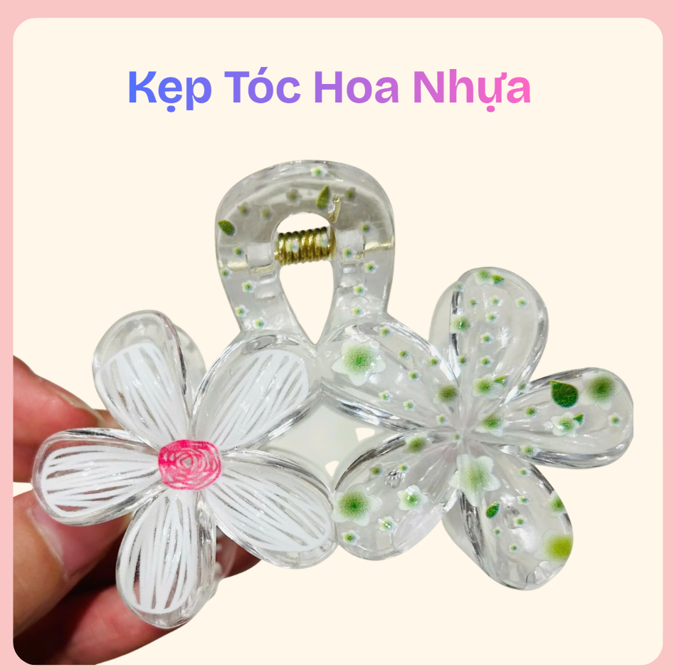 Kẹp tóc hoa nhựa – phụ kiện tóc nữ xinh xắn, dễ phối đồ - Ảnh 3