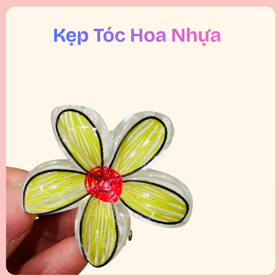 Kẹp tóc hoa nhựa – phụ kiện tóc nữ xinh xắn, dễ phối đồ - Ảnh 4